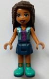 LEGO frnd456 Friends Andrea, Dark Blue Skirt, Metallic Light Blue Jacket over Magenta Top