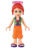 LEGO frnd549 Friends Mia - Lime Plaid Shirt, Orange Trousers Cropped, Dark Purple Sandals, Sunglasses